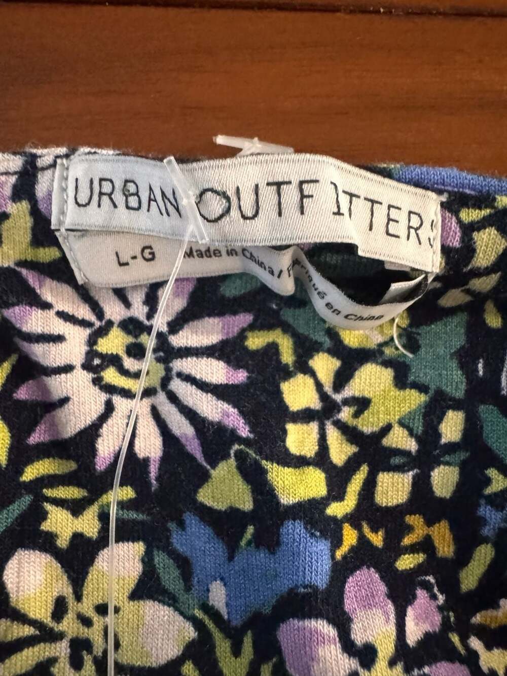 Urban Outfitters Black Motif Floral Scoop Neck Mini Dress, Size L - Picture 4 of 5